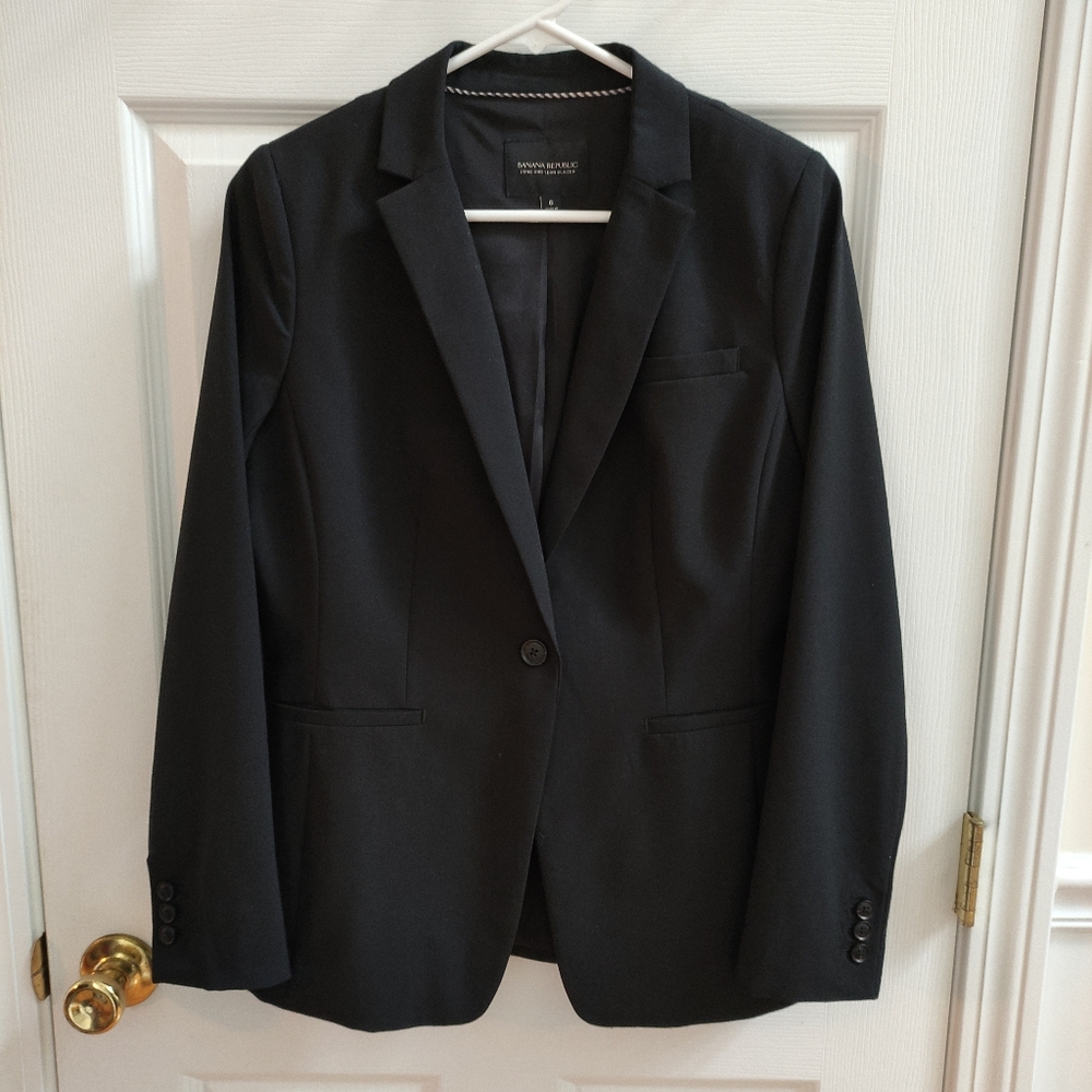 Banana Republic Long & Lean Blazer Black Women's 6